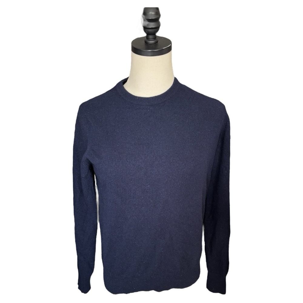 Pitlochry Knitwear Vintage Cashmere Crewneck Navy sweater made in Scotland |XS/S